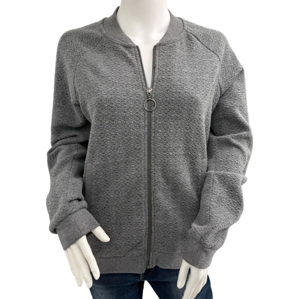 SWEATY BETTY Medium Jersey Explorer Bomber Jacket Grey Athleisure‎ Sporty Gym